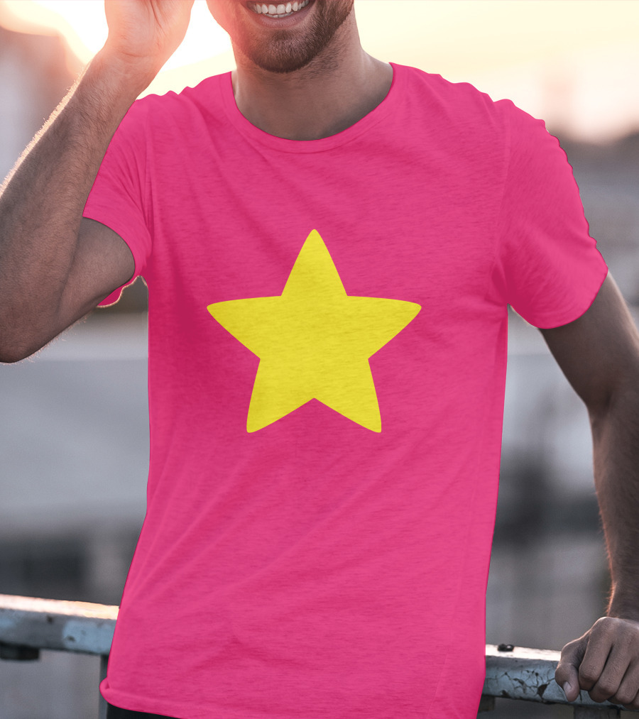Steven Universe Yellow Star On Pink Background Cosplay T-Shirt