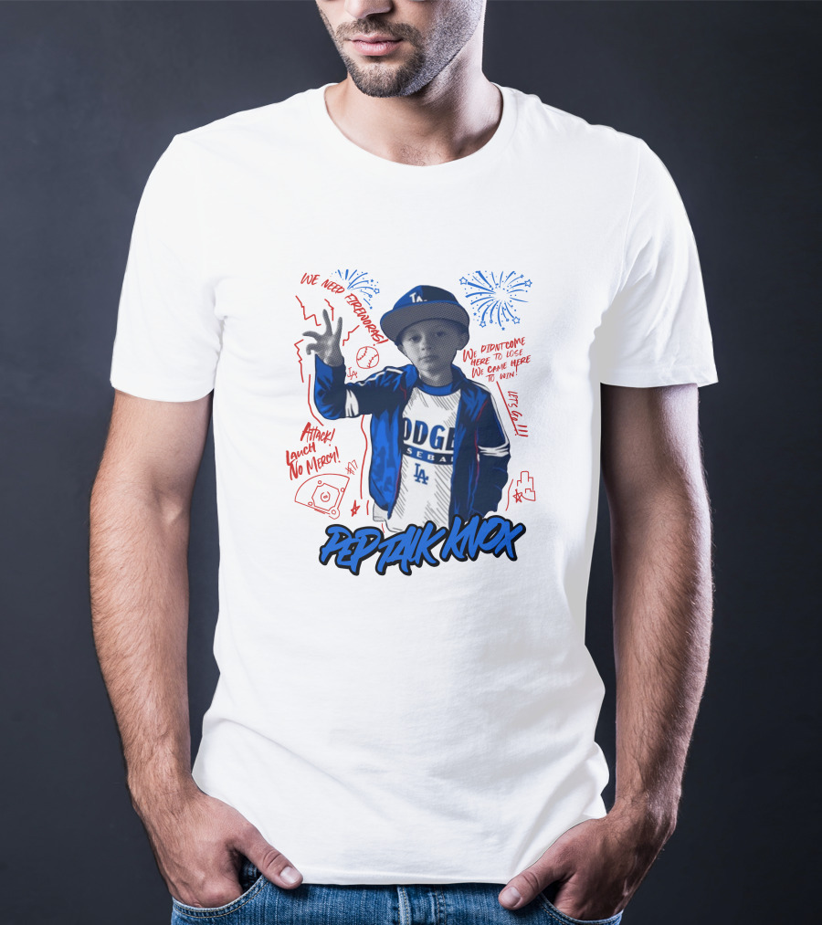 Los Angeles Dodgers Baseball Fireworks Pep Talk Knox Attack Lunch No Mercy T-Shirt