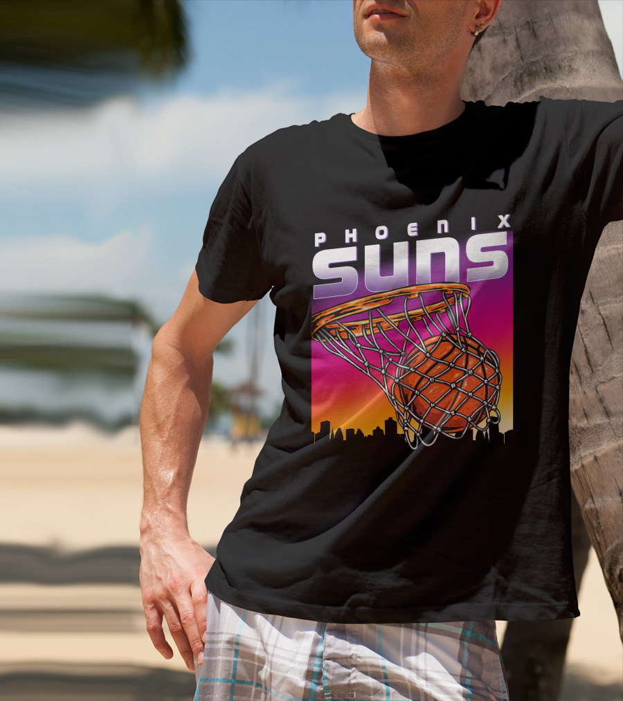 Phoenix Suns Modern Basketball Skyline Sunset T-Shirt