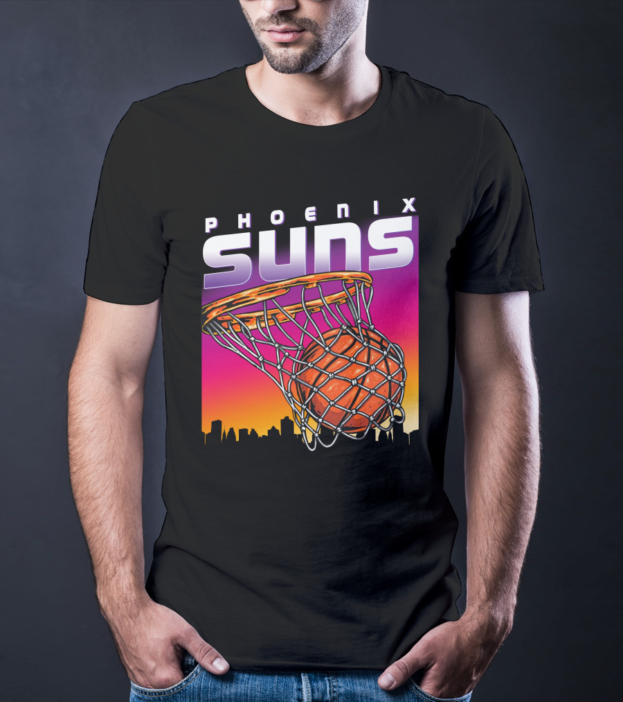 Phoenix Suns Modern Basketball Skyline Sunset T-Shirt