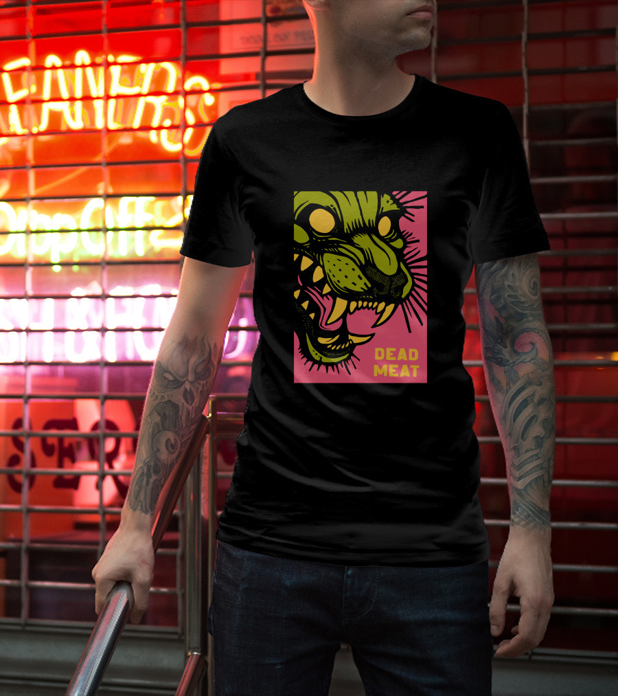 Stablercake Dead Meat Neon Tiger Face T-Shirt