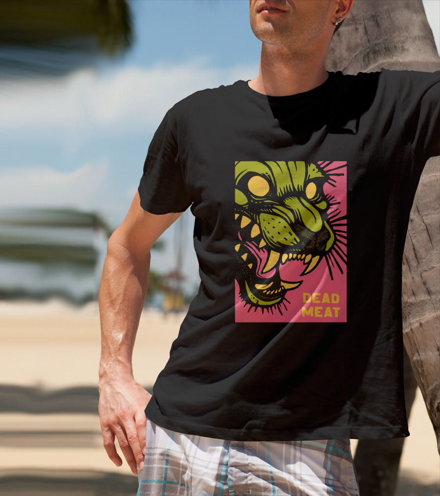 Stablercake Dead Meat Neon Tiger Face T-Shirt