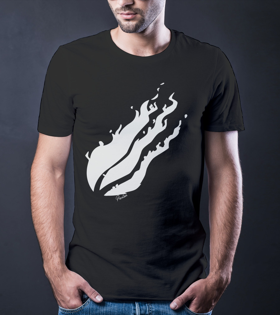 Preston Flame Black White T-Shirt