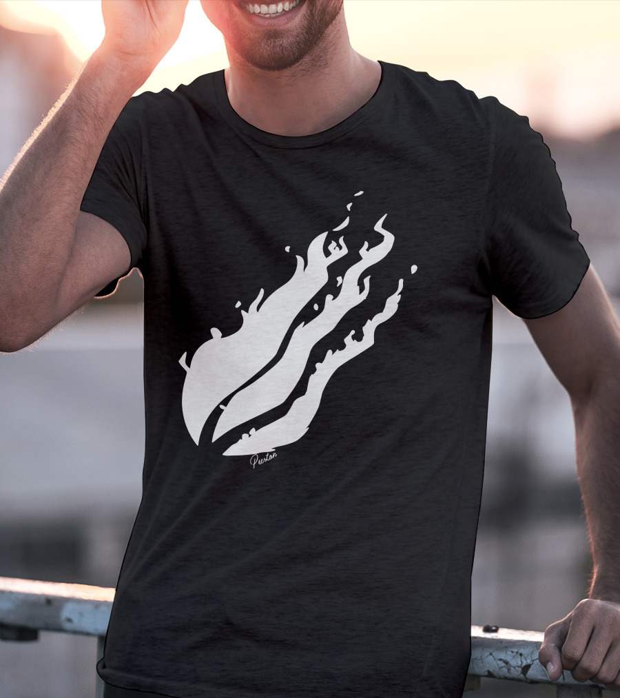 Preston Flame Black White T-Shirt