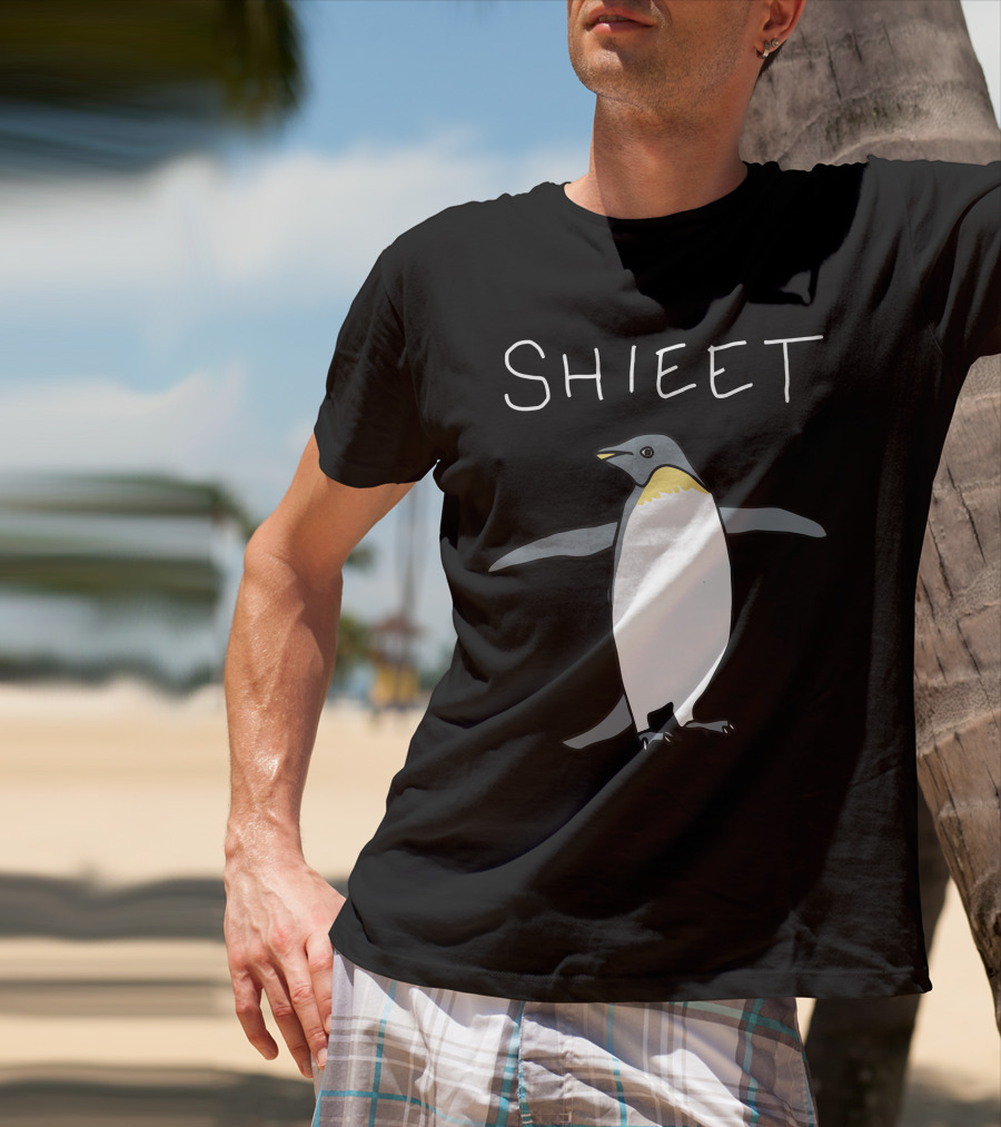 Shieet Penguin Drawing T-Shirt