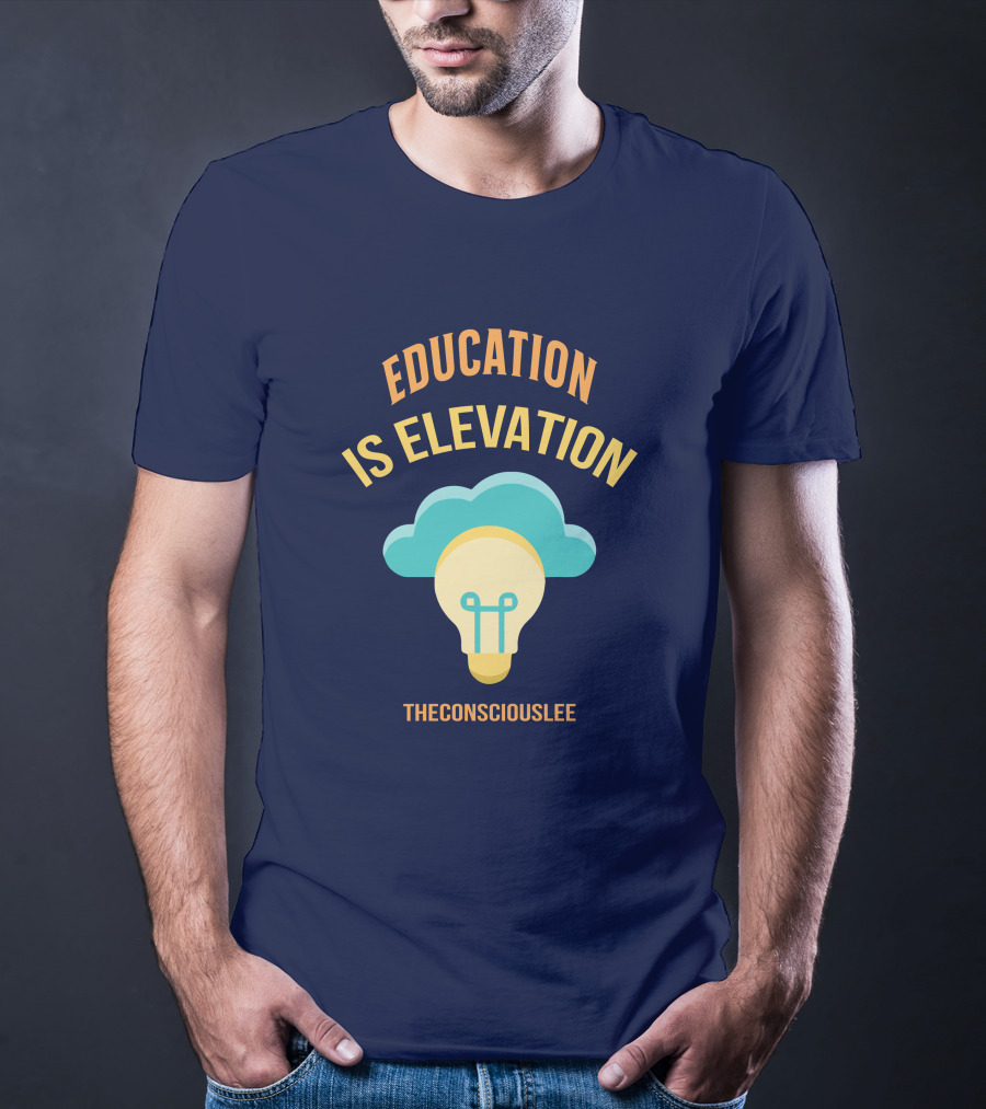 Education Is Elevation The Consciouslee Light Bulb And Cloud T-Shirt