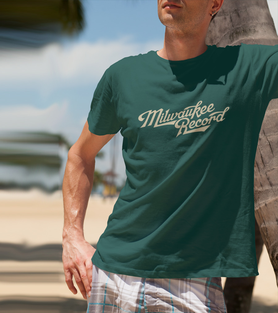 Milwaukee Record Forest Green Script T-Shirt