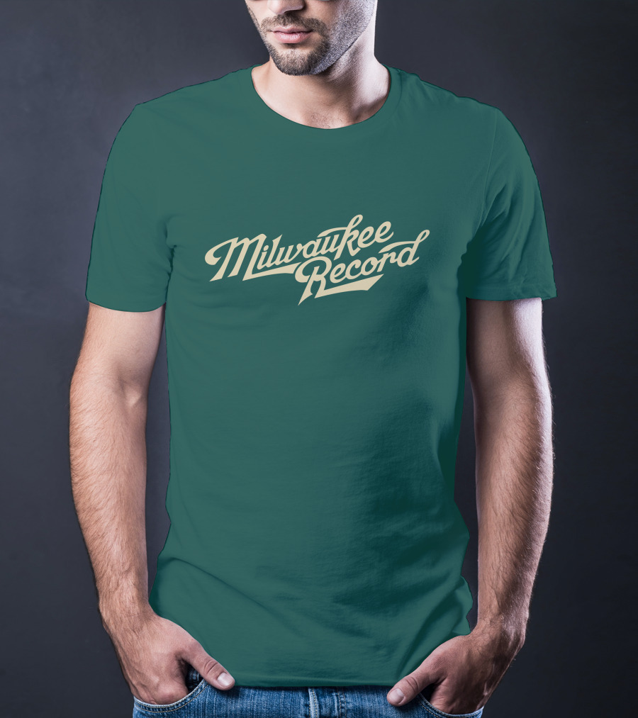 Milwaukee Record Forest Green Script T-Shirt