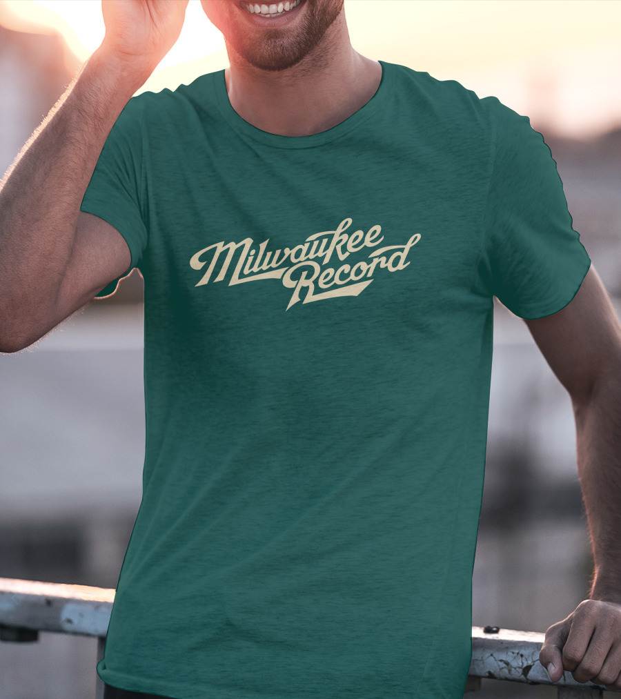 Milwaukee Record Forest Green Script T-Shirt