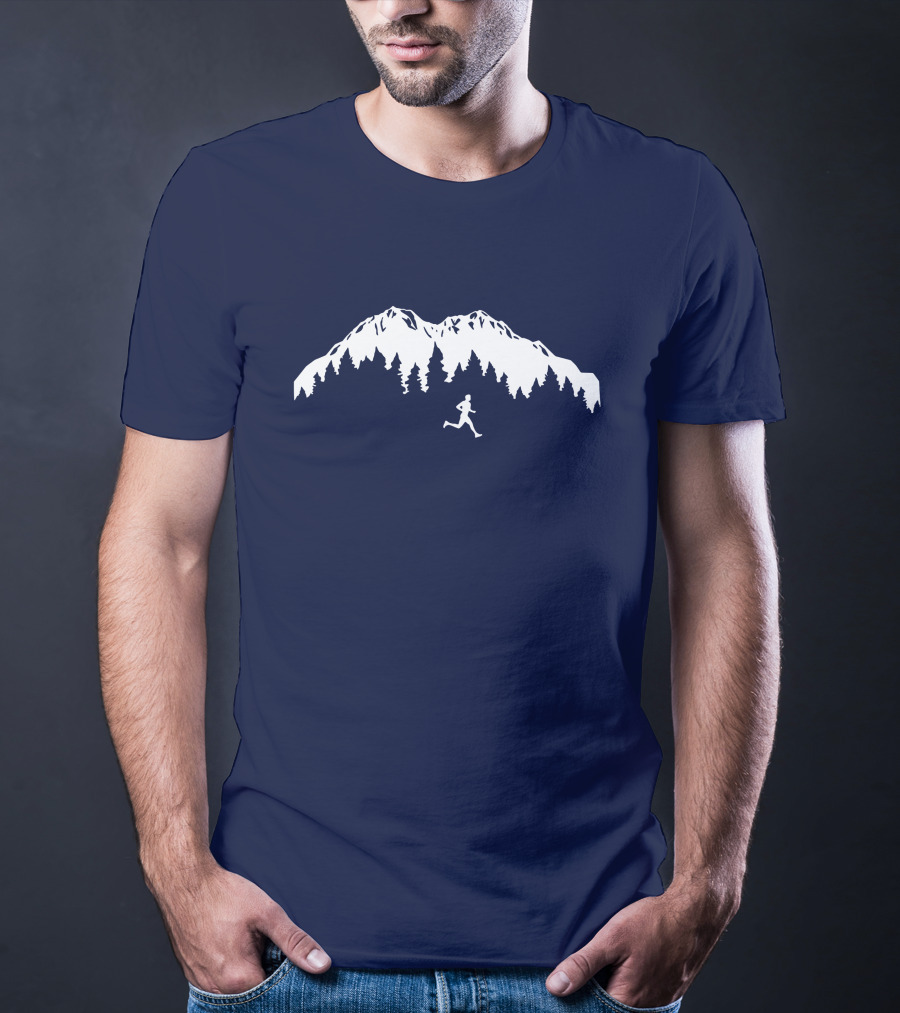 Trail Runner In Mountains Forest T-Shirt