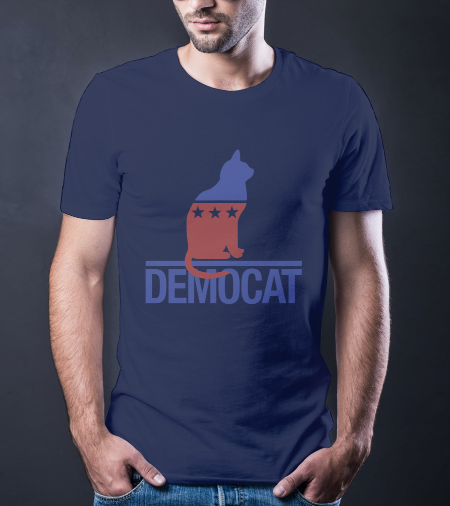 Democat Democrat Cat Political Stars Patriot T-Shirt