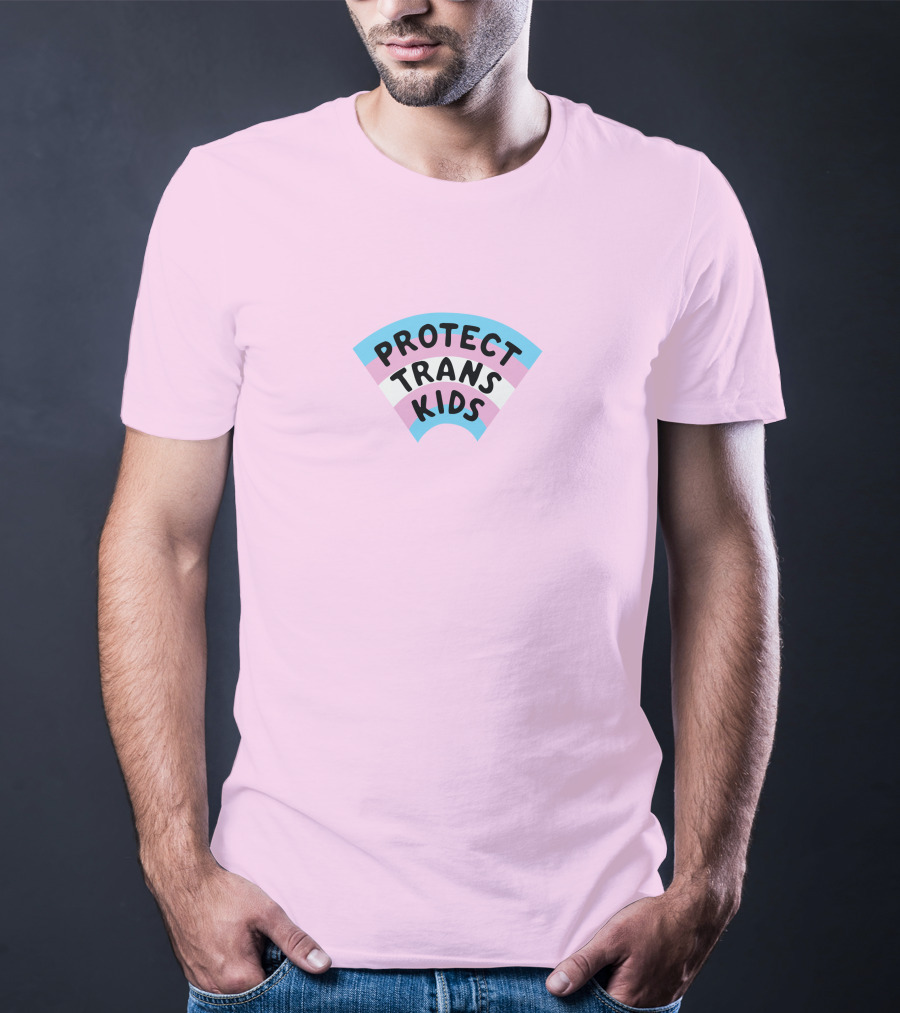 Protect Trans Kids Rainbow Flag Katiemckorra T-Shirt
