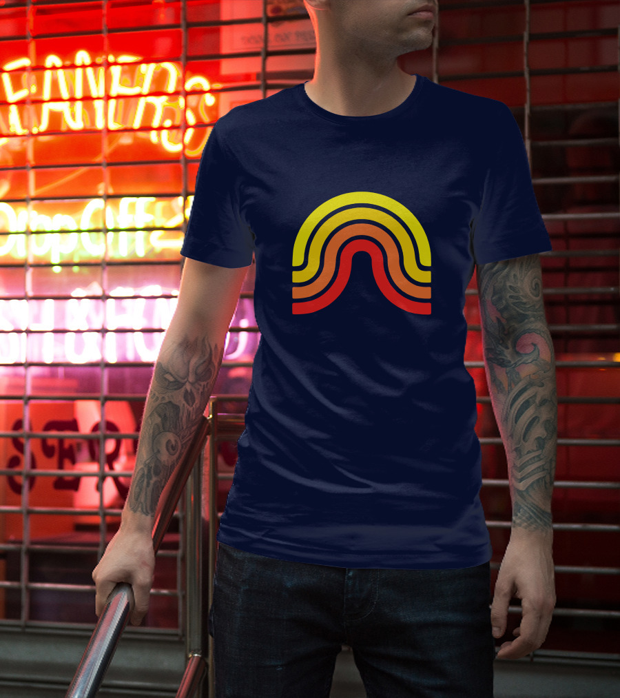 The Geoff Stuff Olden Days Rainbow Logo Geof Flramsey T-Shirt