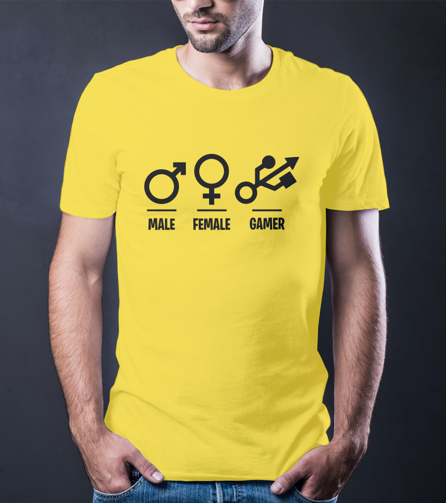 Male Female Gamer USB T-Shirt