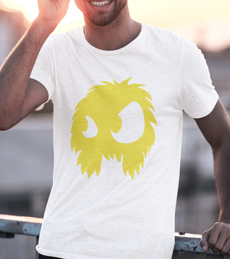 Mcq Monster Flock Mew Yellow Furry Creature Face T-Shirt