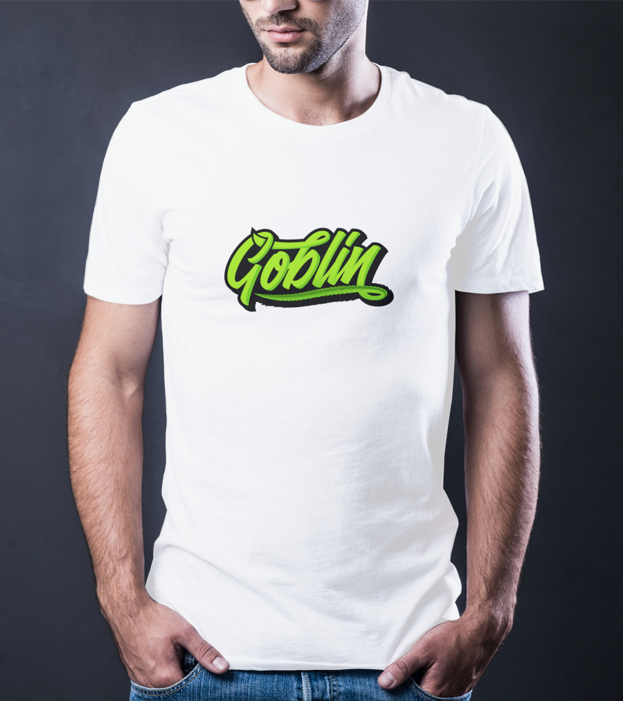 Goblin Merch Logo Graphic Bold Green Script T-Shirt
