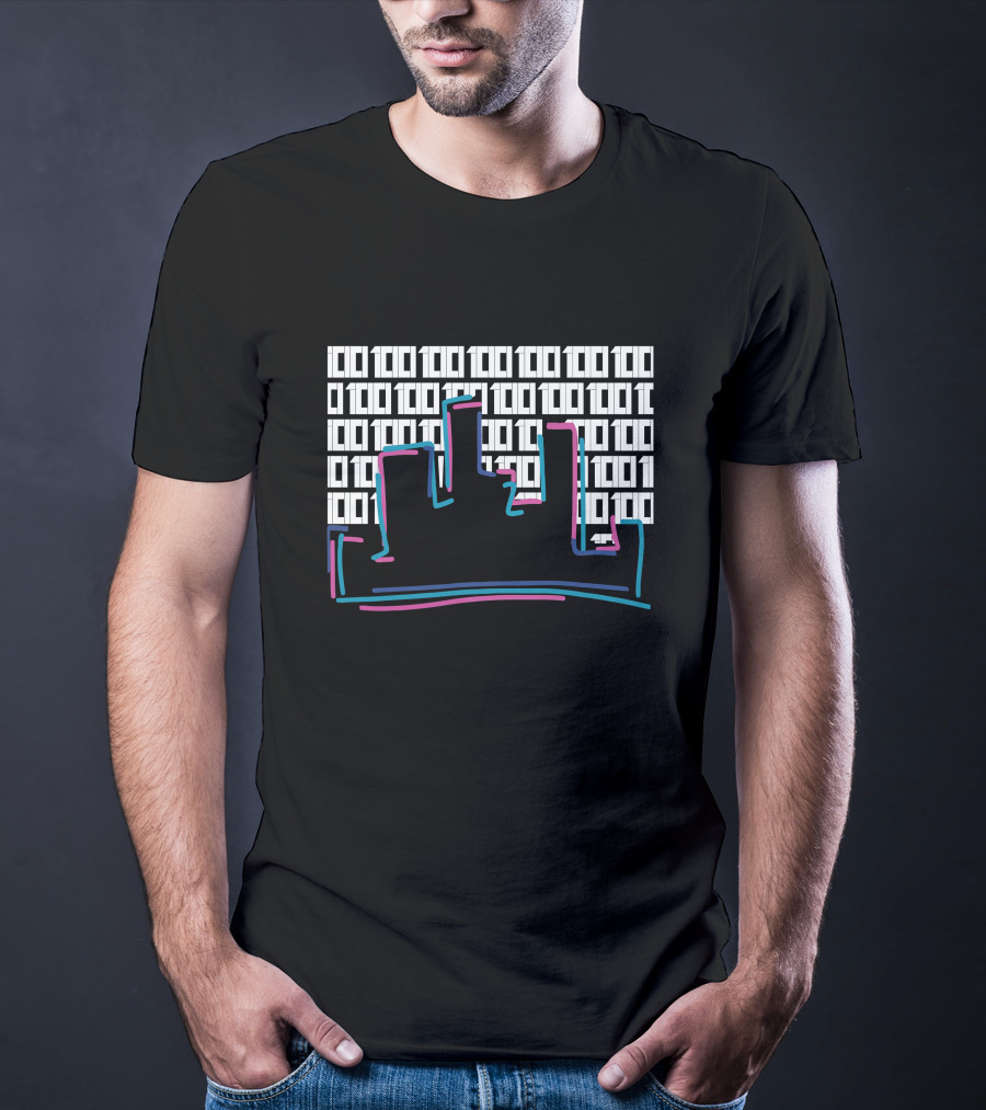 Iconografi Neon Skyline 1010101 Koidoodles T-Shirt