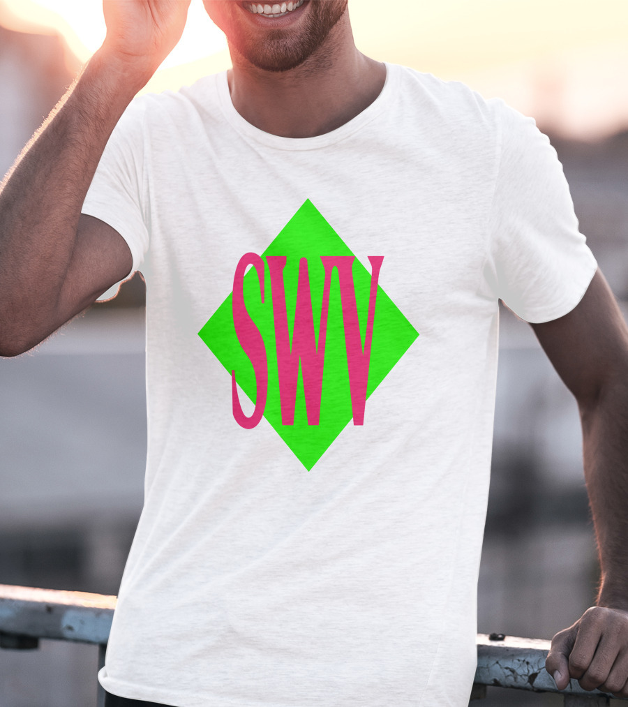 SWV Logo Neon Diamond Pink Green T-Shirt