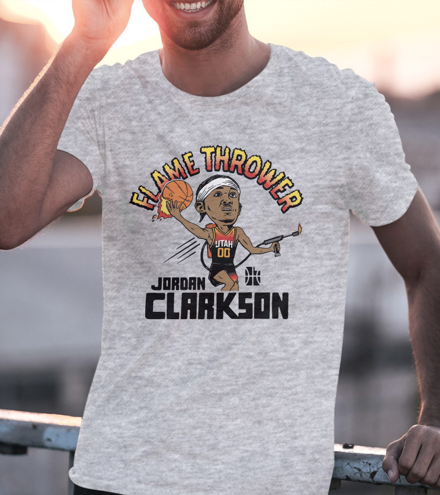 Flamethrower Jordan Clarkson Utah Basketball T-Shirt