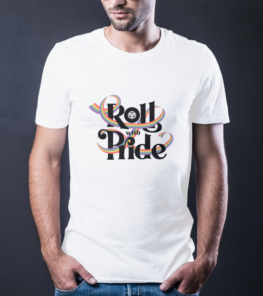 PaolasPixels Merch Roll With Pride Rainbow Dice T-Shirt