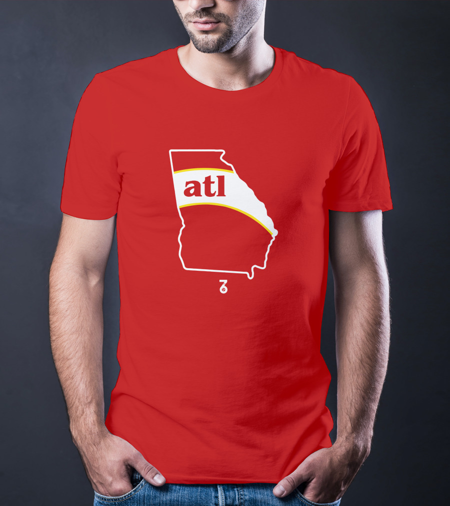 Atlanta ATL State Stripe Seven Six Merch T-Shirt
