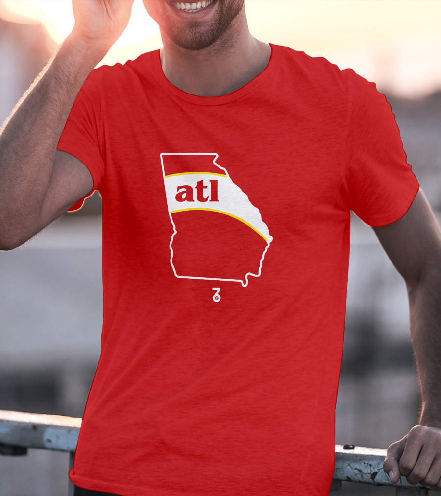 Atlanta ATL State Stripe Seven Six Merch T-Shirt