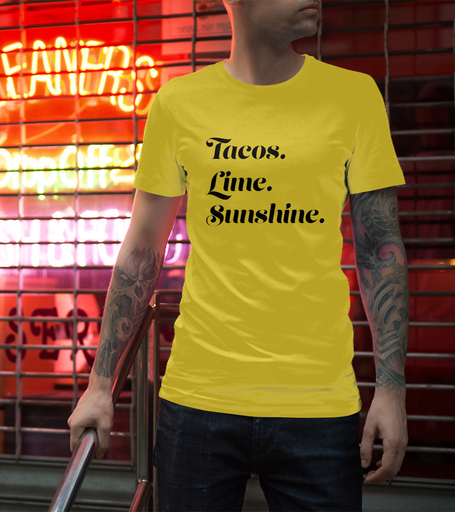 Tacos Lime Sunshine Vibrant Summer Vibes T-Shirt