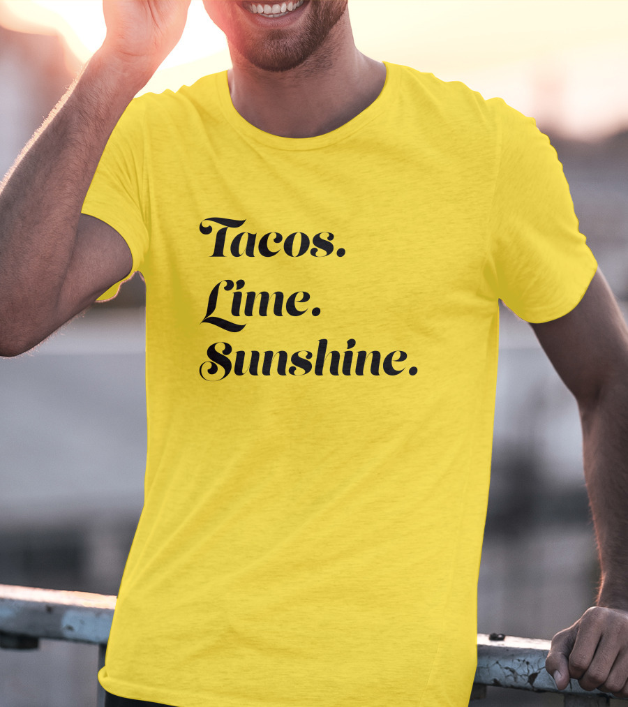 Tacos Lime Sunshine Vibrant Summer Vibes T-Shirt