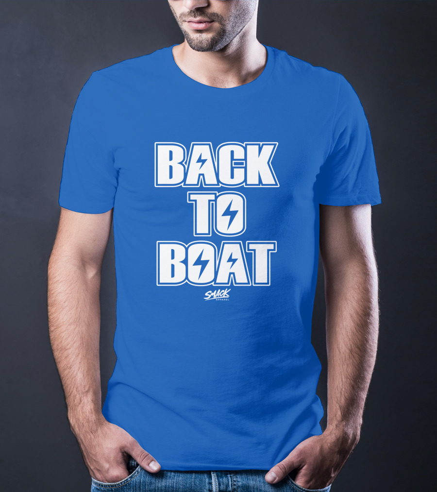 Back To Boat Smack Lightning Bolt Blue T-Shirt