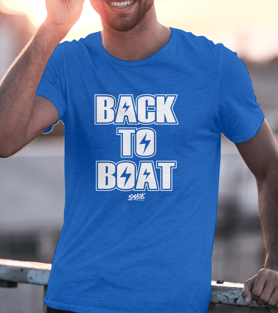 Back To Boat Smack Lightning Bolt Blue T-Shirt