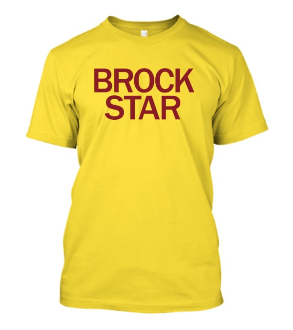 Raygun Merch Brock Star Gold Bold Text On Yellow T-Shirt