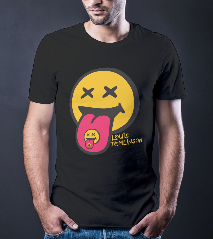 Louis Tomlinson Merch Smiley Face Tongue Out Summer T-Shirt