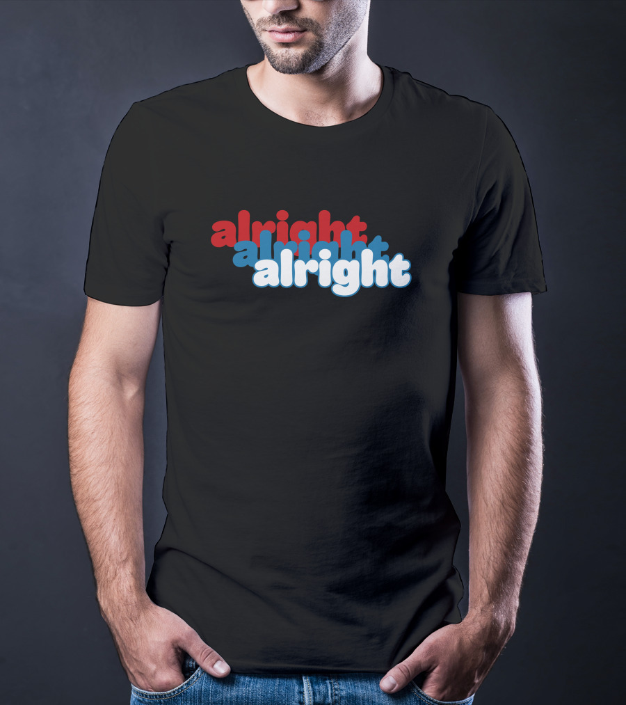 Alright Alright Alright Matthew McConaughey Retro Red Blue T-Shirt
