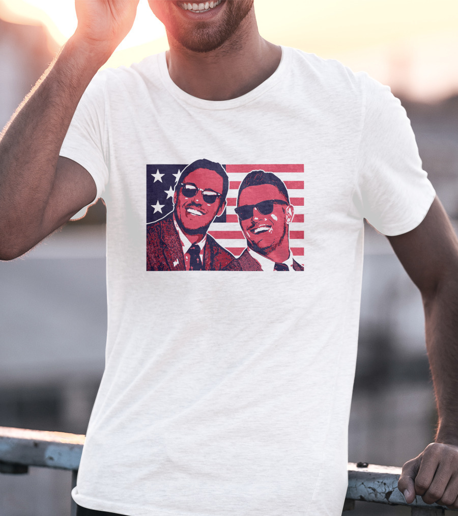 Brooks Koepka Merch The Hug USA Flag Sunglasses Smiling T-Shirt