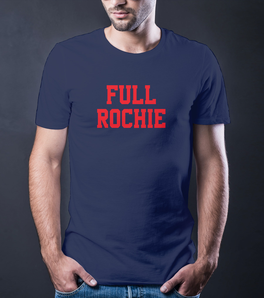 Dan Roche Full Rochie Bold Red Text On Dark Blue T-Shirt