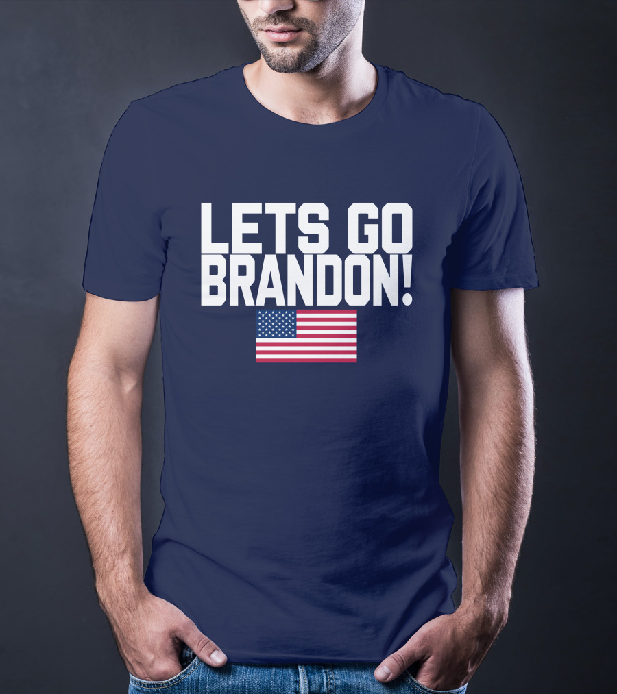 Lets Go Brandon Marine Veteran American Flag T-Shirt