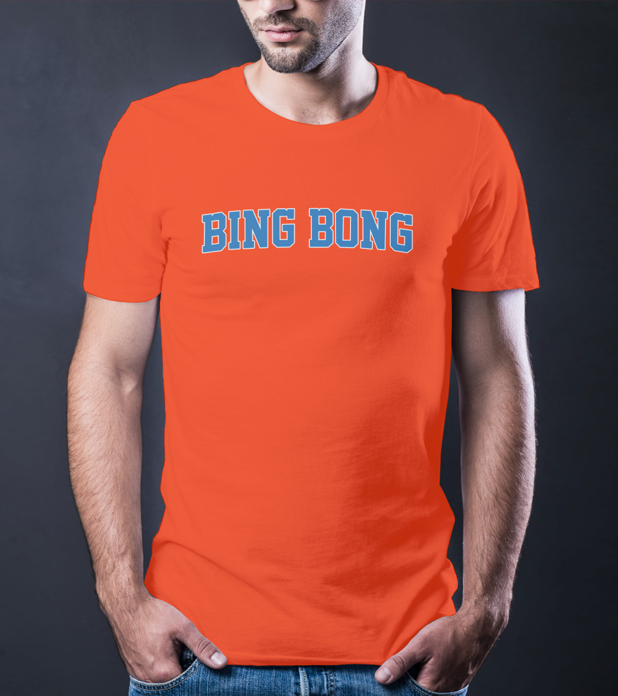 Bing Bong Orange Blue Text T-Shirt