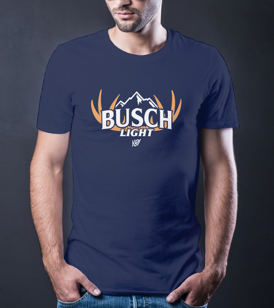 Busch Light YB Hunt Antler Logo Mountain T-Shirt