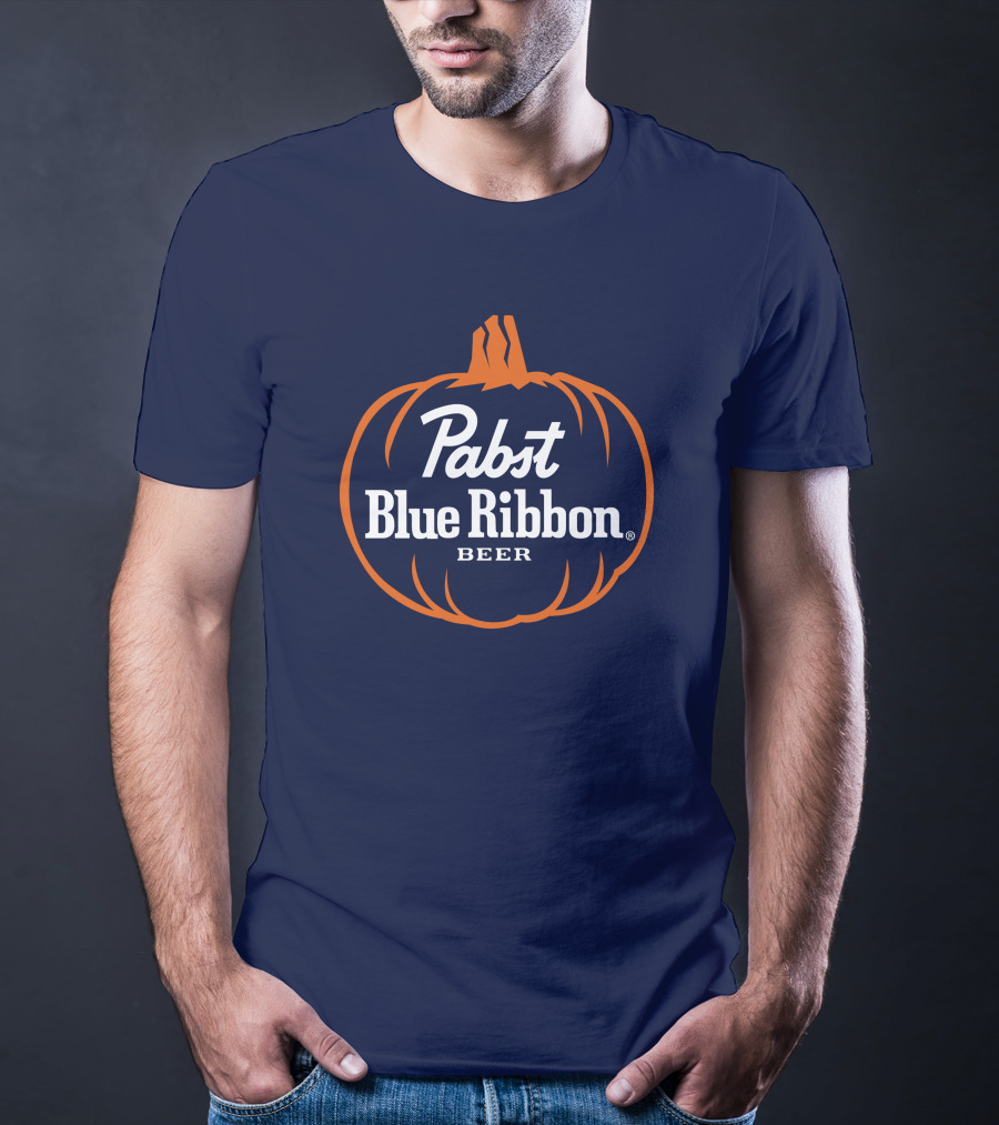 Pabst Blue Ribbon Beer Pumpkin Halloween T-Shirt