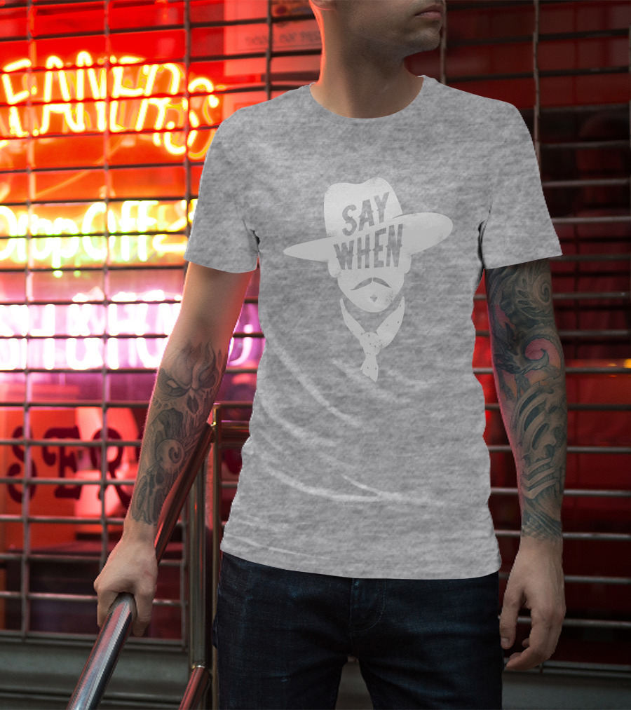 Aaron Rodgers Say When Cowboy Style Vintage Charcoal T-Shirt