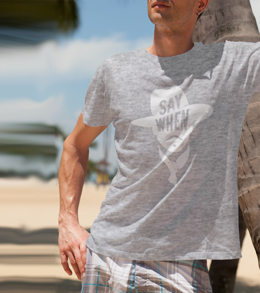 Aaron Rodgers Say When Cowboy Style Vintage Charcoal T-Shirt