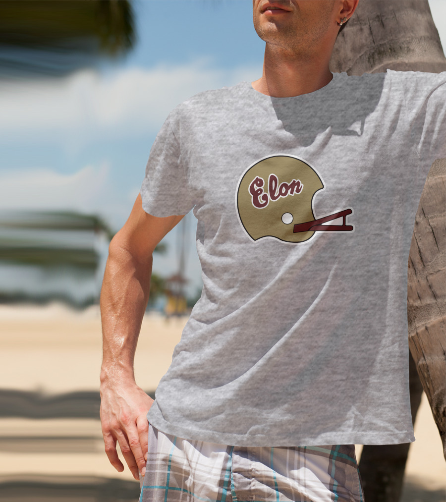 Elon Football Helmet Wes Durham T-Shirt