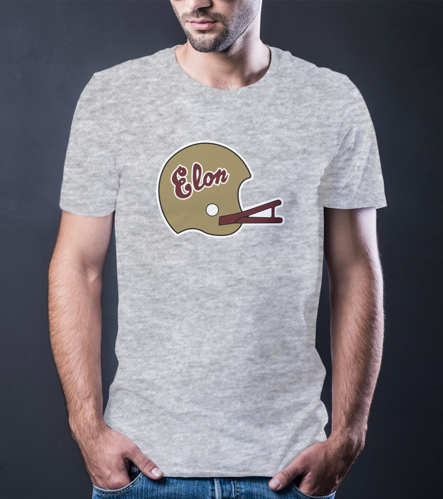 Elon Football Helmet Wes Durham T-Shirt