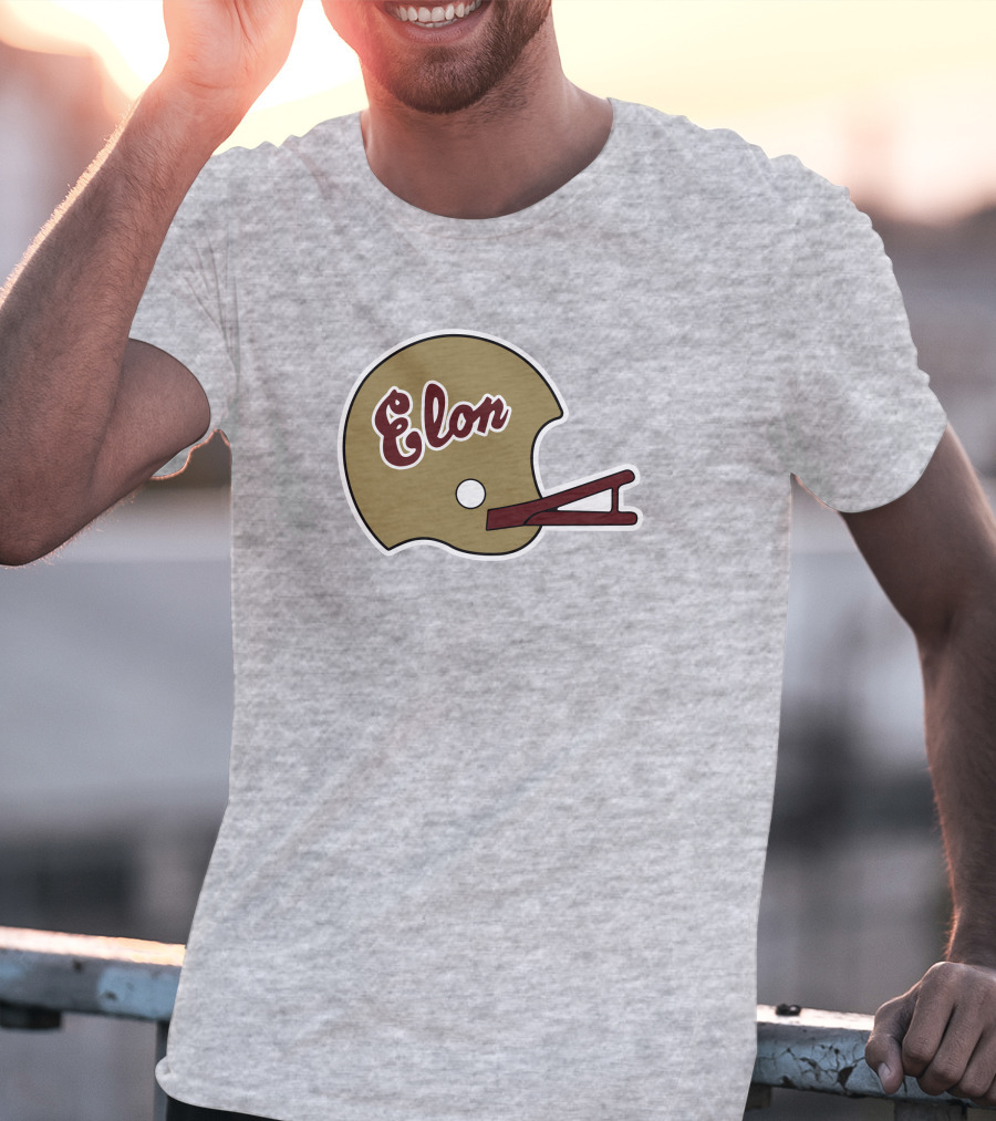 Elon Football Helmet Wes Durham T-Shirt