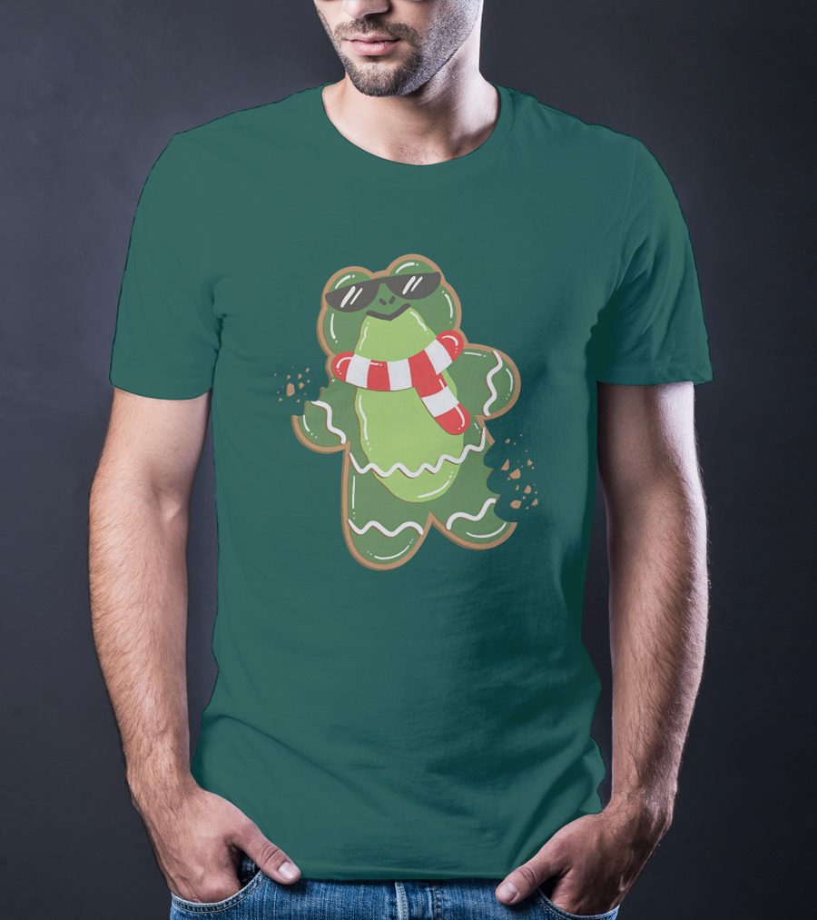 Boomerna Gingerfrog Cookie With Sunglasses And Scarf T-Shirt