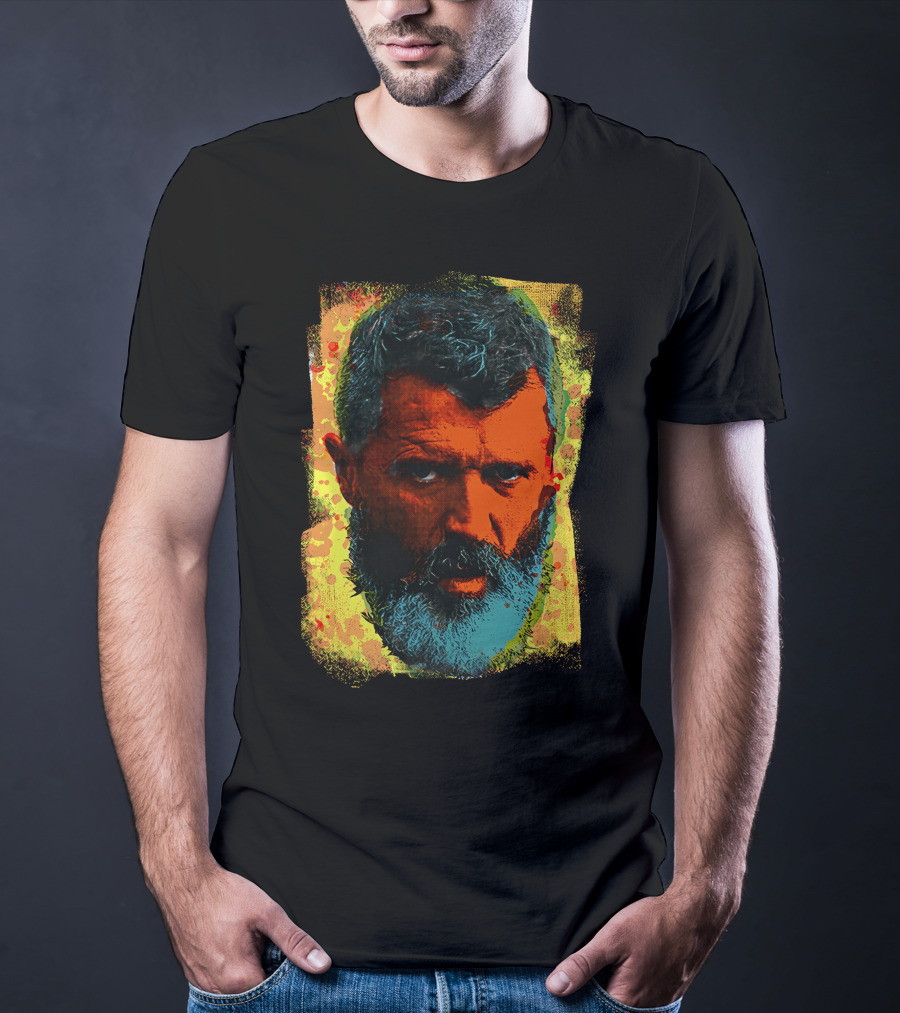 Ian Wright Roy Keane Vibrant Portrait In Colour T-Shirt