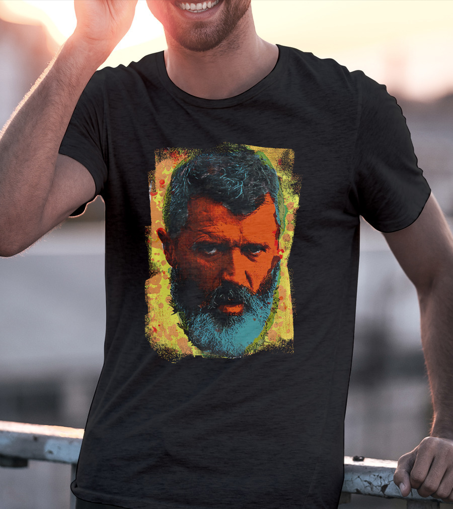 Ian Wright Roy Keane Vibrant Portrait In Colour T-Shirt
