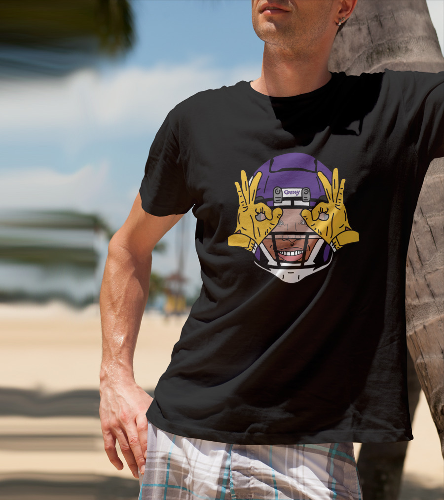 Vikings Justin Jefferson Griddy Helmet Gesture T-Shirt