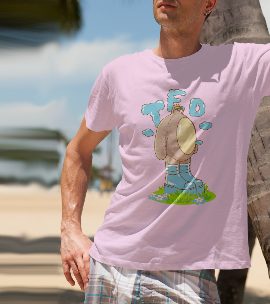 Eret Merch Ted Character With Crown And Boots Standing On Grass T-Shirt