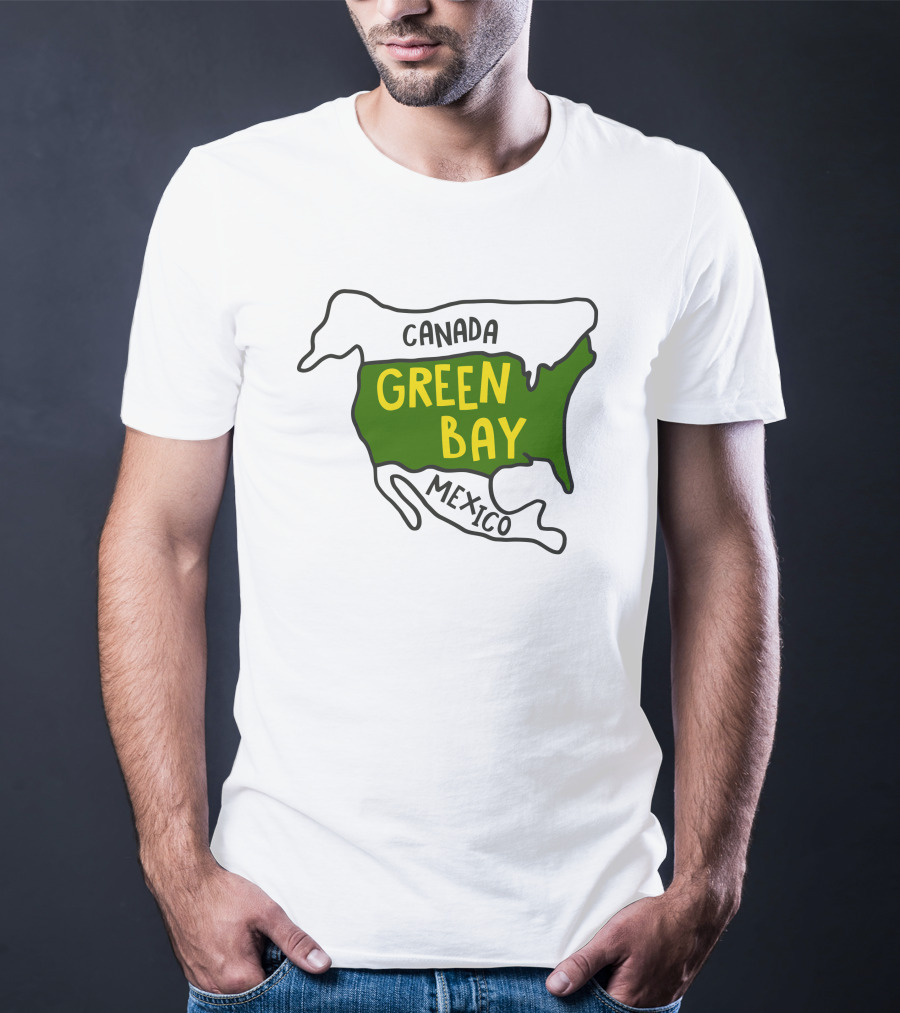 Green Bay Canada Mexico Map T-Shirt